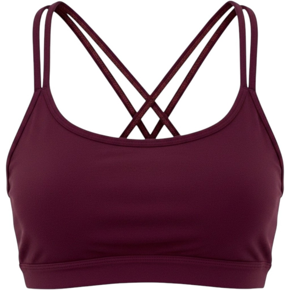 Athleta Sports Bra Women XS Burgundy Strappy Crisscross Back Activewear